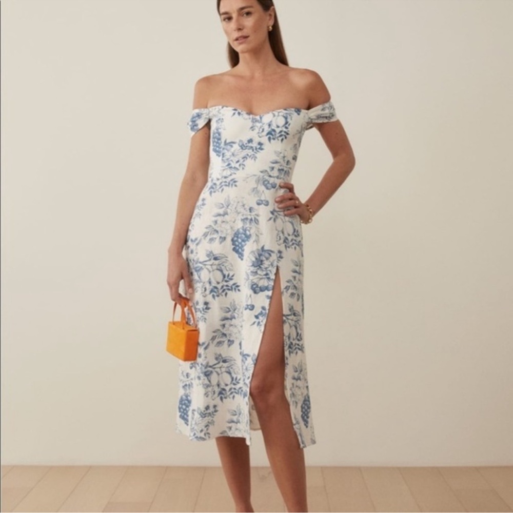 Reformation Bridgton Linen Dress in Corsica Size 8